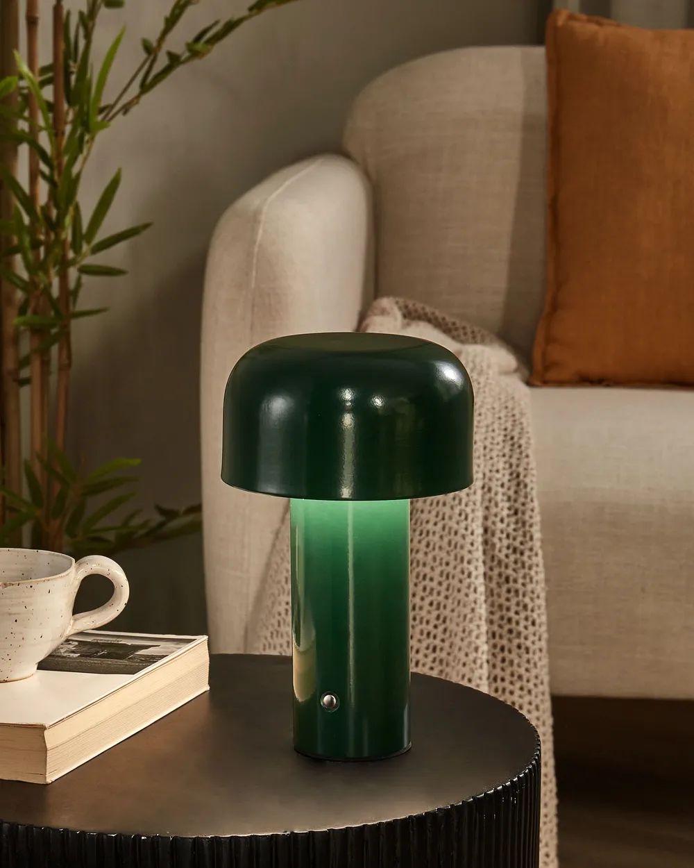 Wireless LED Table Lamp BESOS with Dimmer Metal Green_940955