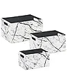Set of 3 Boxes LARSA Faux Leather White