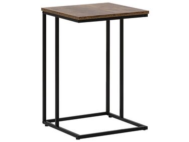Tavolino legno scuro e metallo nero 40 x 40 cm TROY