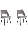 Conjunto de 2 sillas de comedor ANSLEY Terciopelo Gris