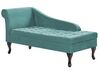 Chaise-longue à esquerda com arrumação em veludo azul esverdeado PESSAC_882050