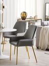 Set of 2 Velvet Dining Chairs Grey LOVERNA_767750