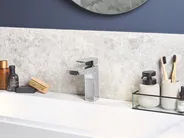 Basin Mixer Tap IRUPU Brass Silver_786377