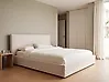 Cama Bouclé LAVAUR 180 x 200 cm Blanco crema