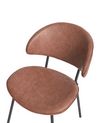 Set of 2 Faux Leather Dining Chairs Brown KIANA_938993