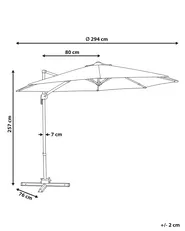 Parasol ogrodowy na wysięgniku 294 cm SAVONA Ciemnoszary_1102979