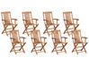 8 Seater Acacia Wood Garden Dining Set Light MAUI II_926640