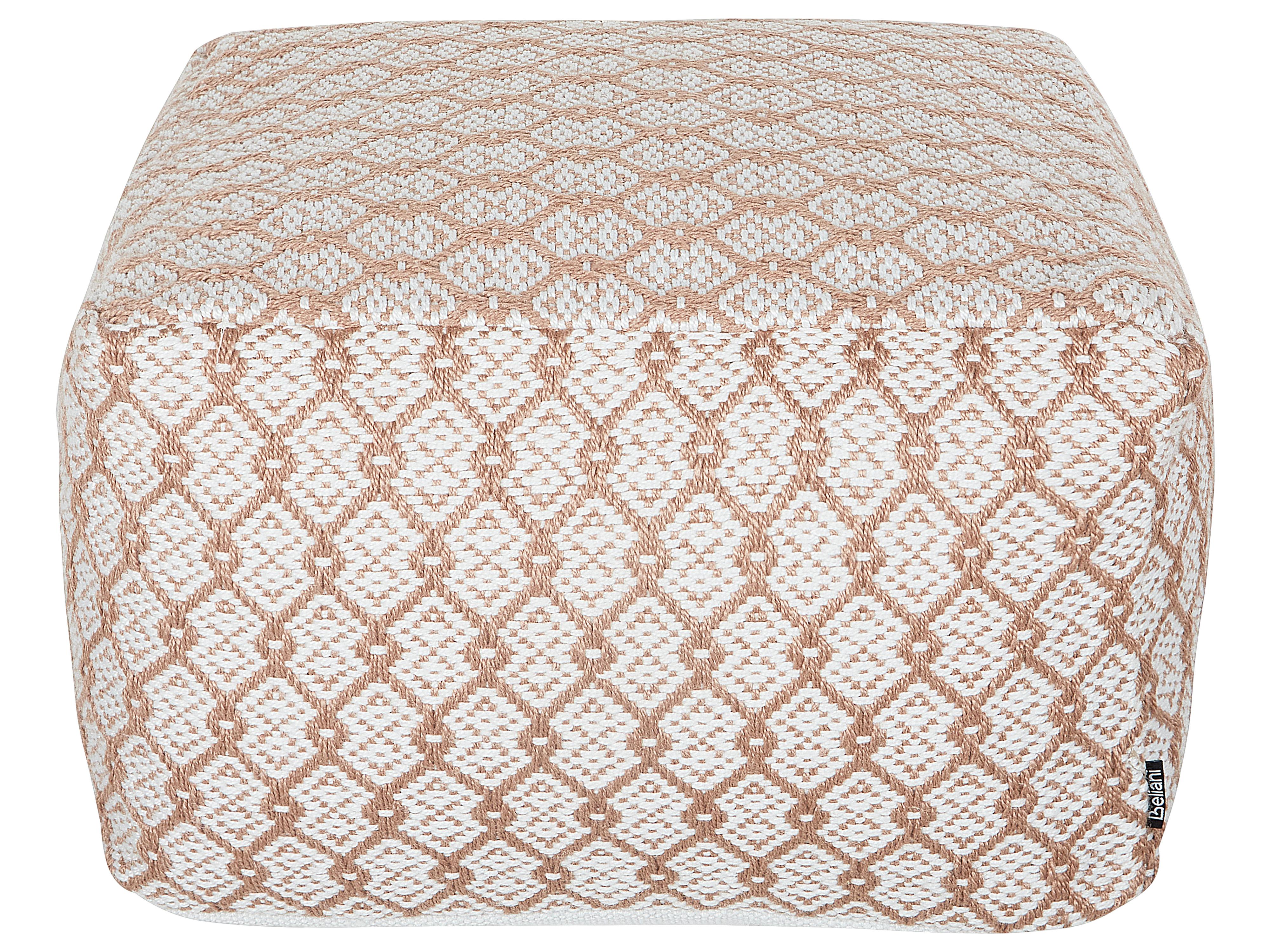 Outdoor Pouffe Beige and White SHORAN_931695