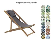 Sedia a sdraio pieghevole AVELLINO con Tessuti di Ricambio Legno d'acacia Marrone scuro_860143