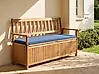Garden Bench with Cushion SOVANA 160 cm with Storage Acacia Wood Blue