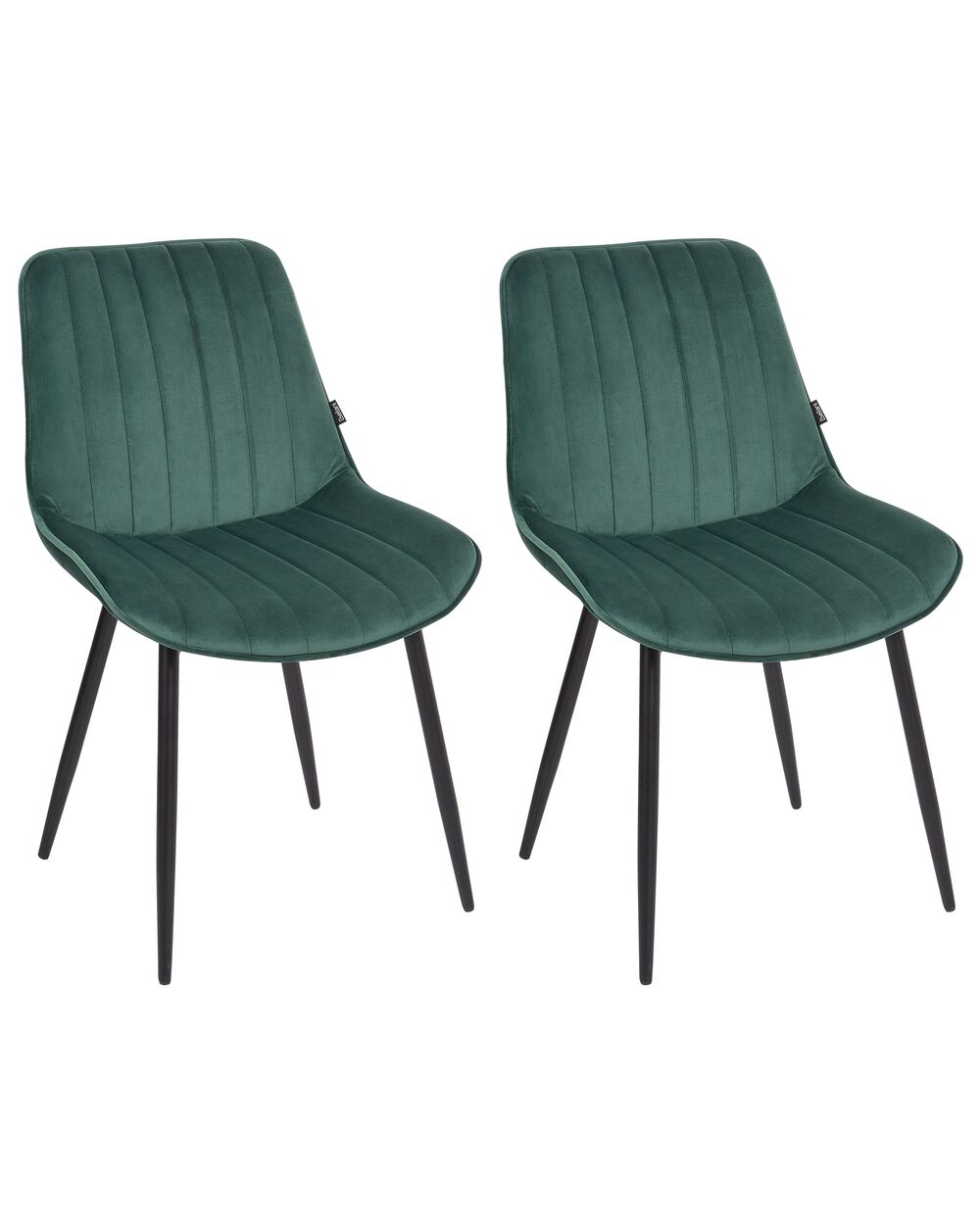 Lot de 2 chaises de salle à manger DUBROVNIK Velours Vert émeraude