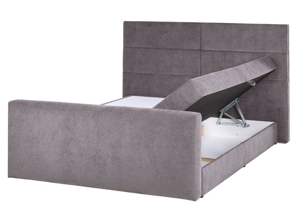 Divan Bed with Storage ARISTOCRAT Fabric Taupe 160 x 200 cm (EU King Size)