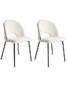 Set of 2 Dining Chairs COVELO Velvet Light Beige