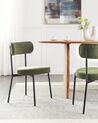 Conjunto de 2 sillas de comedor de bouclé verde oscuro ALLISON_929071