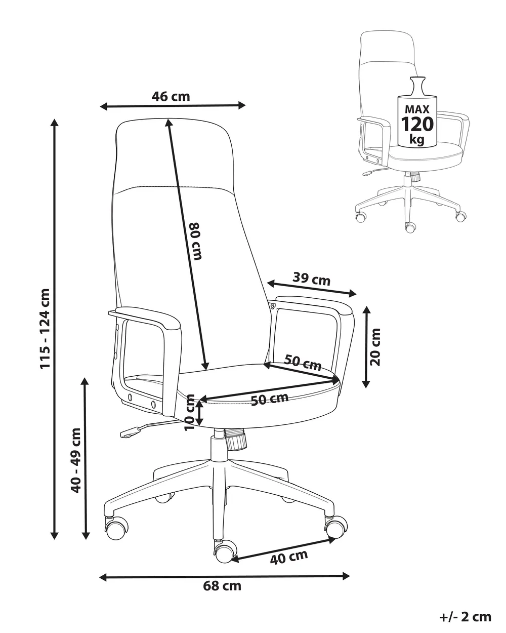 Executive Chair ARDOUR Faux Leather Beige_1077428