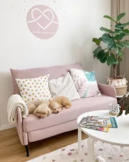 Sofa Bed 2 Seater BELFAST Fabric Pink_838324