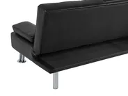 Sofa Bed 3 Seater ROXEN Faux Leather Black_701822