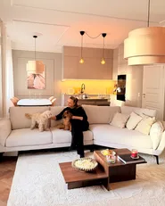 Divano 3 posti KANSSELI Tessuto Beige chiaro_1050570