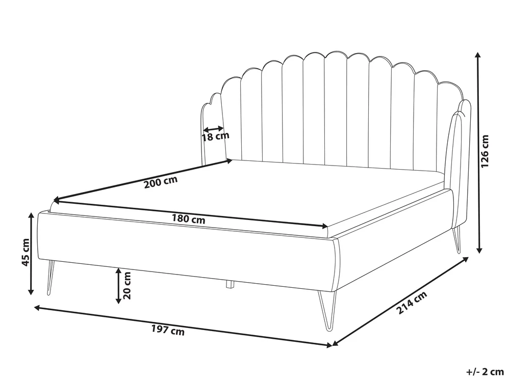 Bed Boucle AMBILLOU 180 x 200 cm (EU Super King) Beige_967555