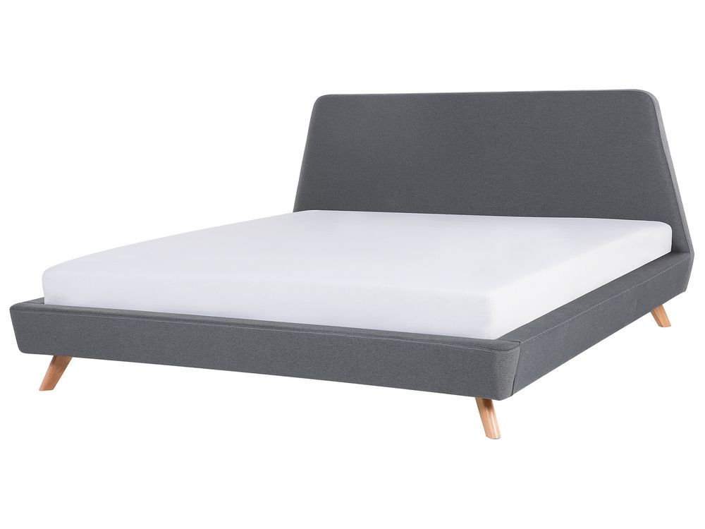 Bett mit Lattenrost Stoff VIENNE 180 x 200 cm Grau