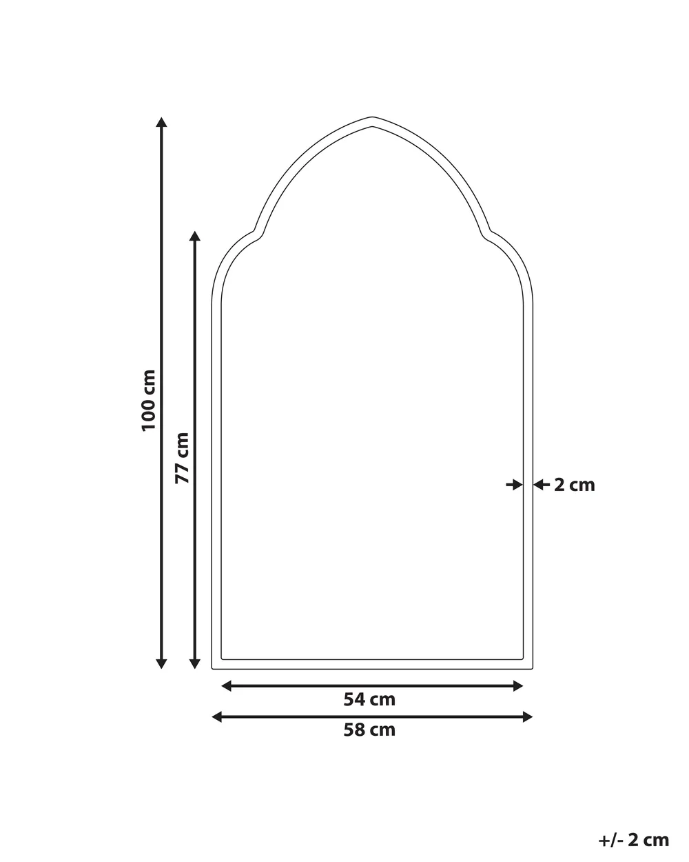 Lustro ścienne ACONCHI 58 cm 100 cm Metal Złoty_848606