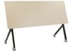 Schreibtisch heller Holzfarbton / schwarz 160 x 60 cm klappbar mit Rollen BENDI_922340