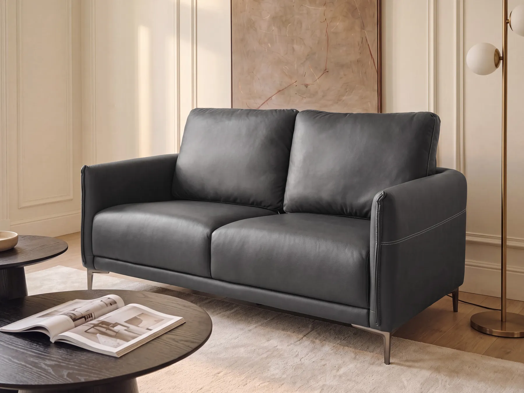 Sofa dla 2 osób CILENS Czarny_1120339