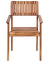  Set of 2 Acacia Wood Garden Chairs Light AGELLO_923439