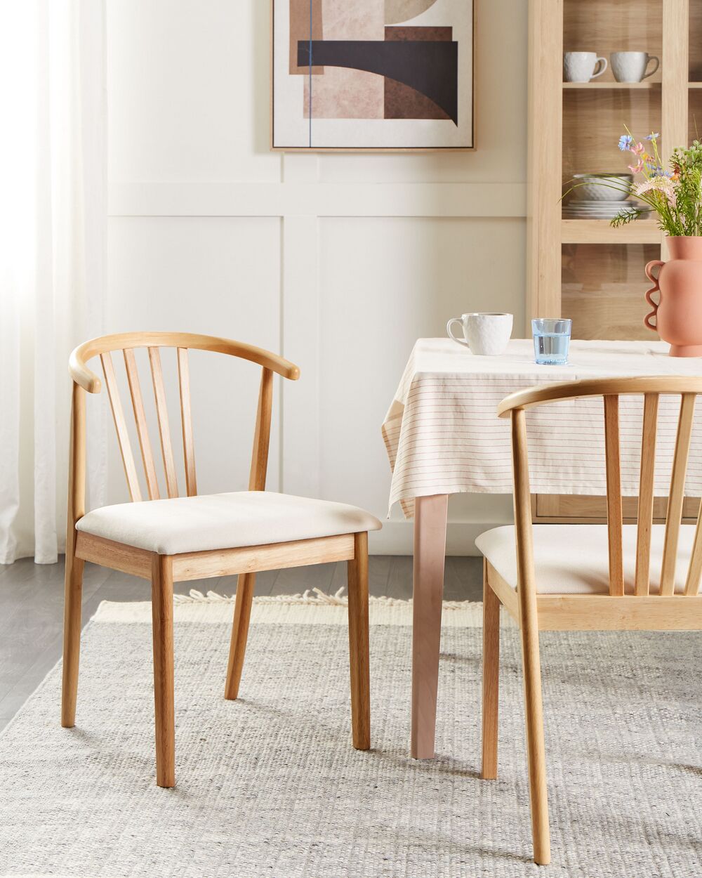 Set of 2 Wooden Dining Chairs Light Wood CRAIG Beliani.es