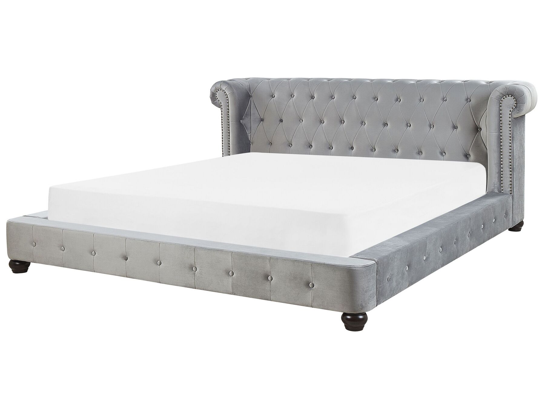 Sametová vodní postel 180 x 200 cm šedá CAVAILLON_847020
