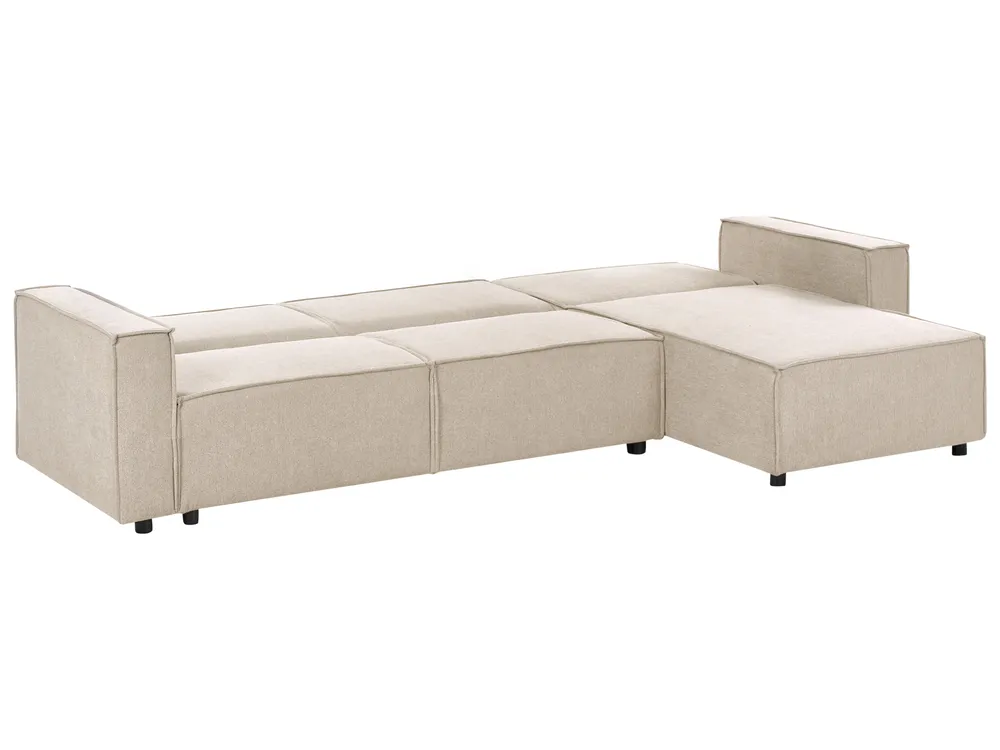 Corner Sofa Bed 3 Seater ROMEDAL II Fabric Beige Left Hand_971602