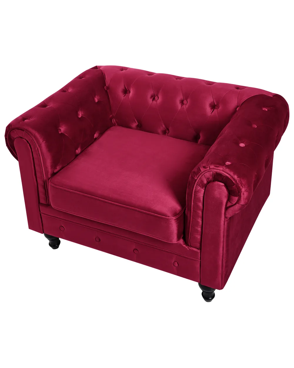 Armchair CHESTERFIELD Velvet Burgundy_778767