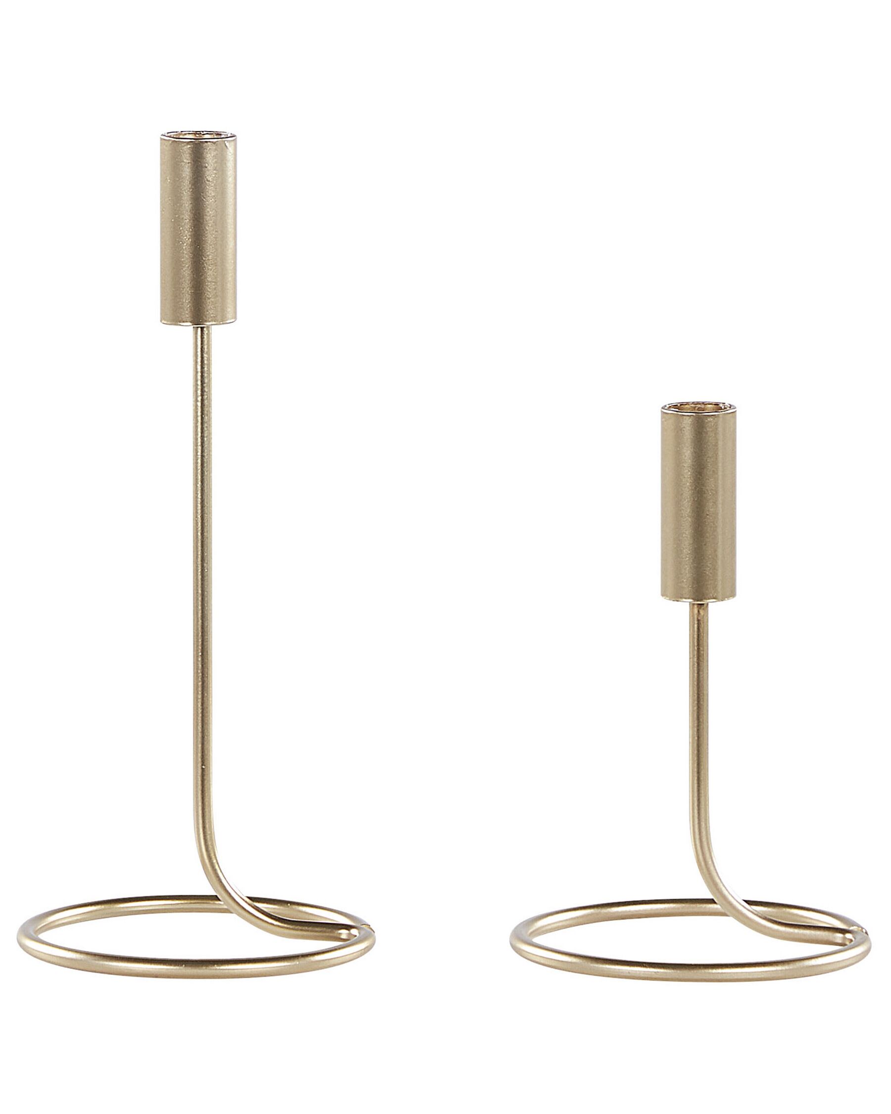 Set of 2 Iron Candlesticks Gold BUNYU_817888