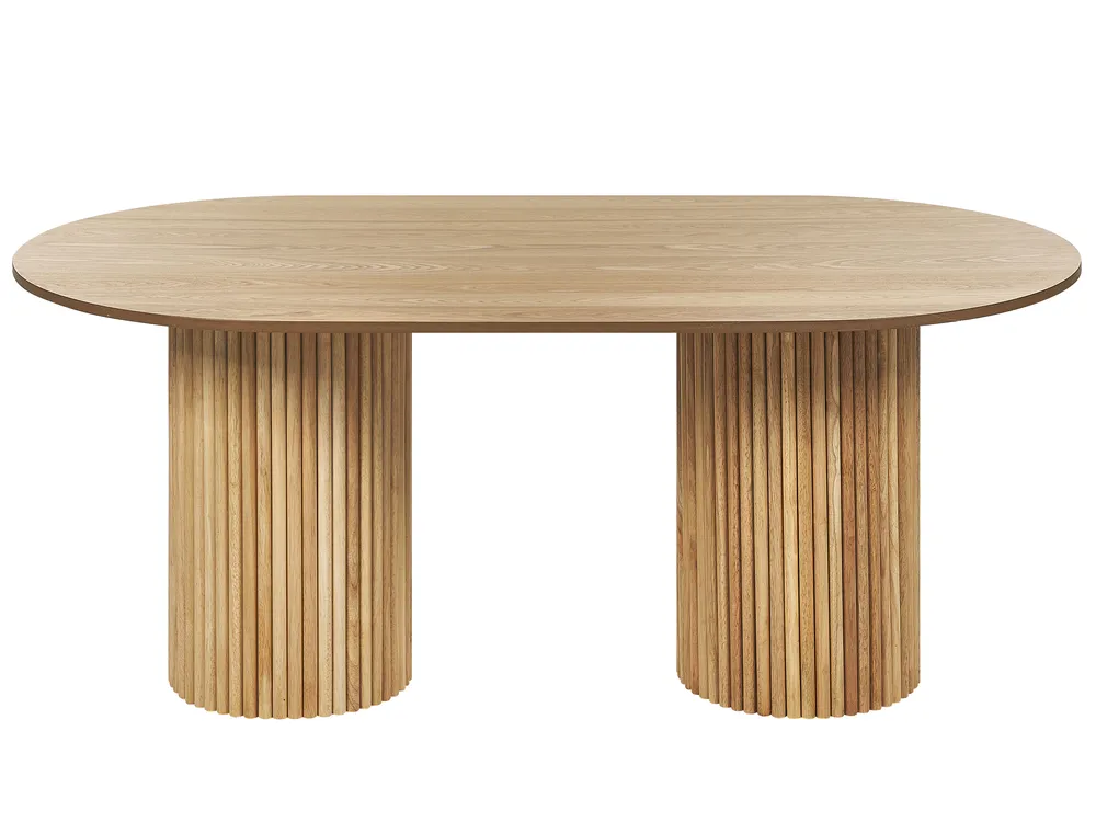 Dining Table SHERIDAN Natural Ash Wood 180 cm 100 cm - Beliani.es