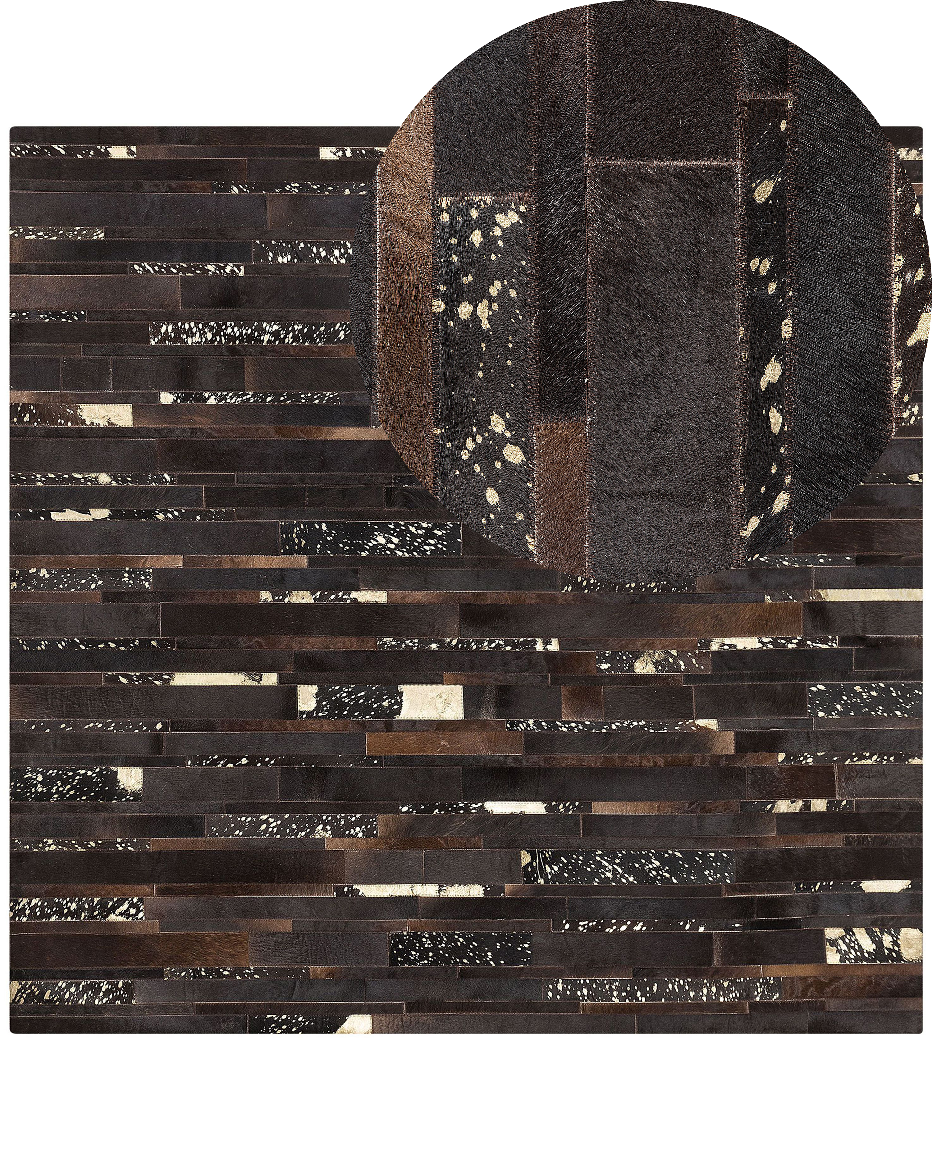 Kožený koberec 200 x 200 cm hnedý ARTVIN_745591