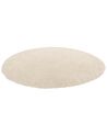 Shaggy Round Area Rug ⌀ 140 cm Beige DEMRE_714862