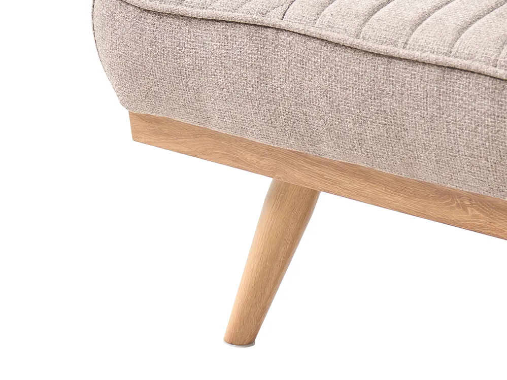 Sofa Bed 2 Seater KALFAFEL Fabric Light Brown_1009364