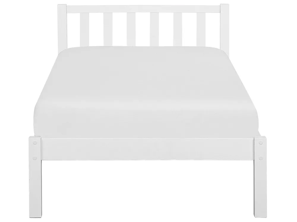 Bed Pine Wood FLORAC 90 x 200 cm (EU Single) White_752714
