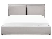 Bett mit Stauraum BAJONNA Stoff Hellgrau 160 x 200 cm_966123