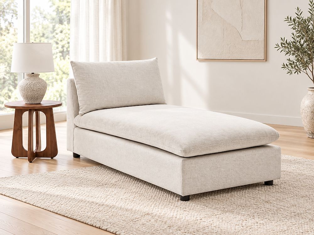 Chaise Longue VIZILLE Fabric Off-White