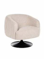 Poltrona giratória NORAGER Tecido Creme claro_1168277