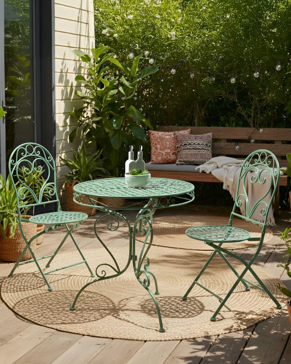 Set di 2 sedie da giardino ALBINIA Metallo Verde