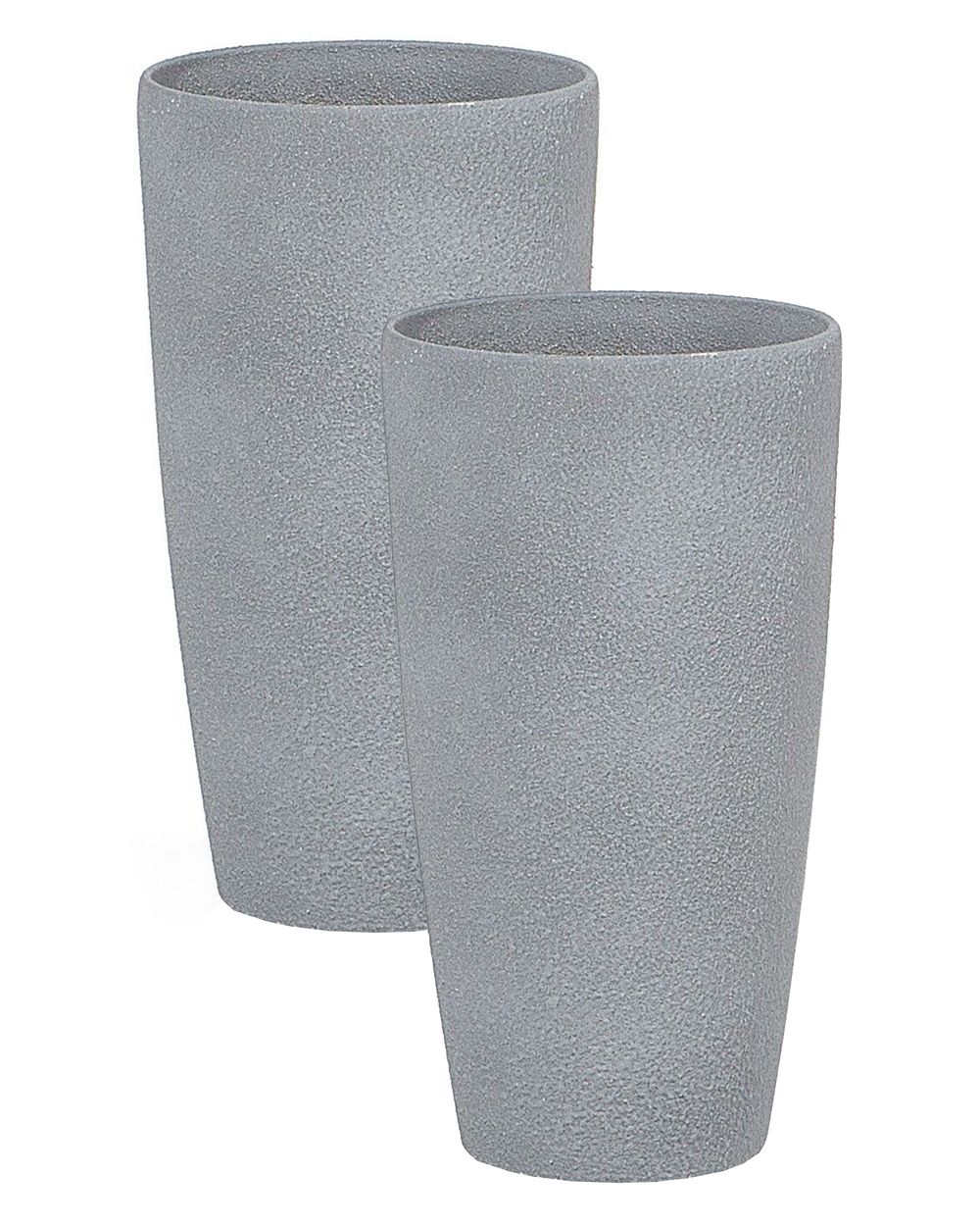 Set mit 2 Blumentöpfen ABDERA 23 cm Grau