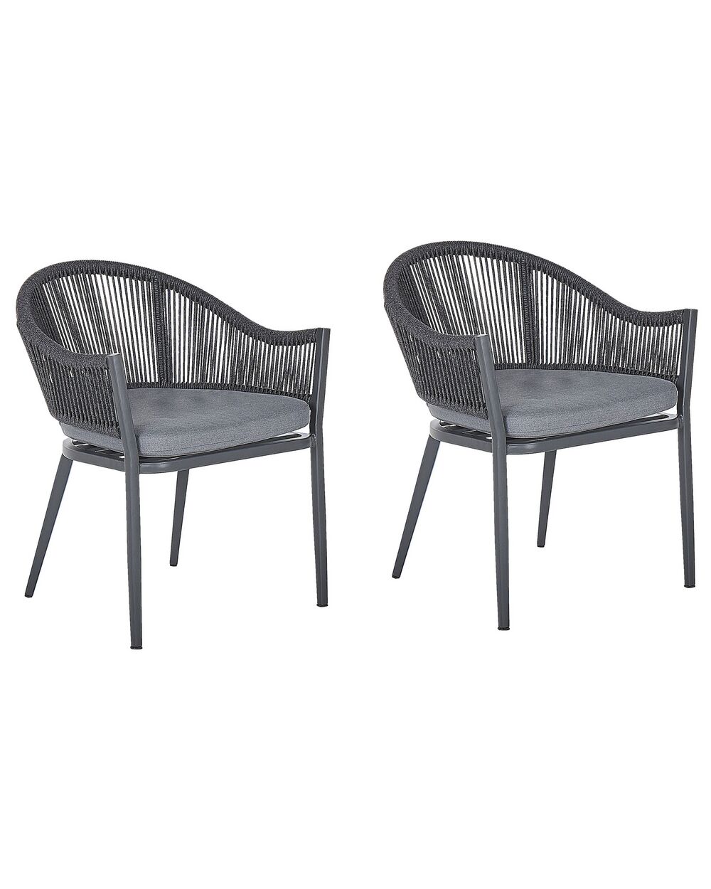 metal garden chairs grey