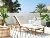 Chaise longue en bambou bois clair et blanc cassé LIGURE_838023