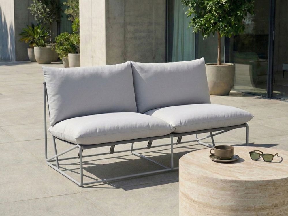 Gartensofa 2-Sitzer PICO Metall Grau