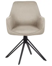 Set of 2 Dining Chairs Swivel JODAR Fabric Taupe_945220