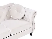 Sofa dla 3 osób SKIEN Welur Jasnobeżowy_1170457