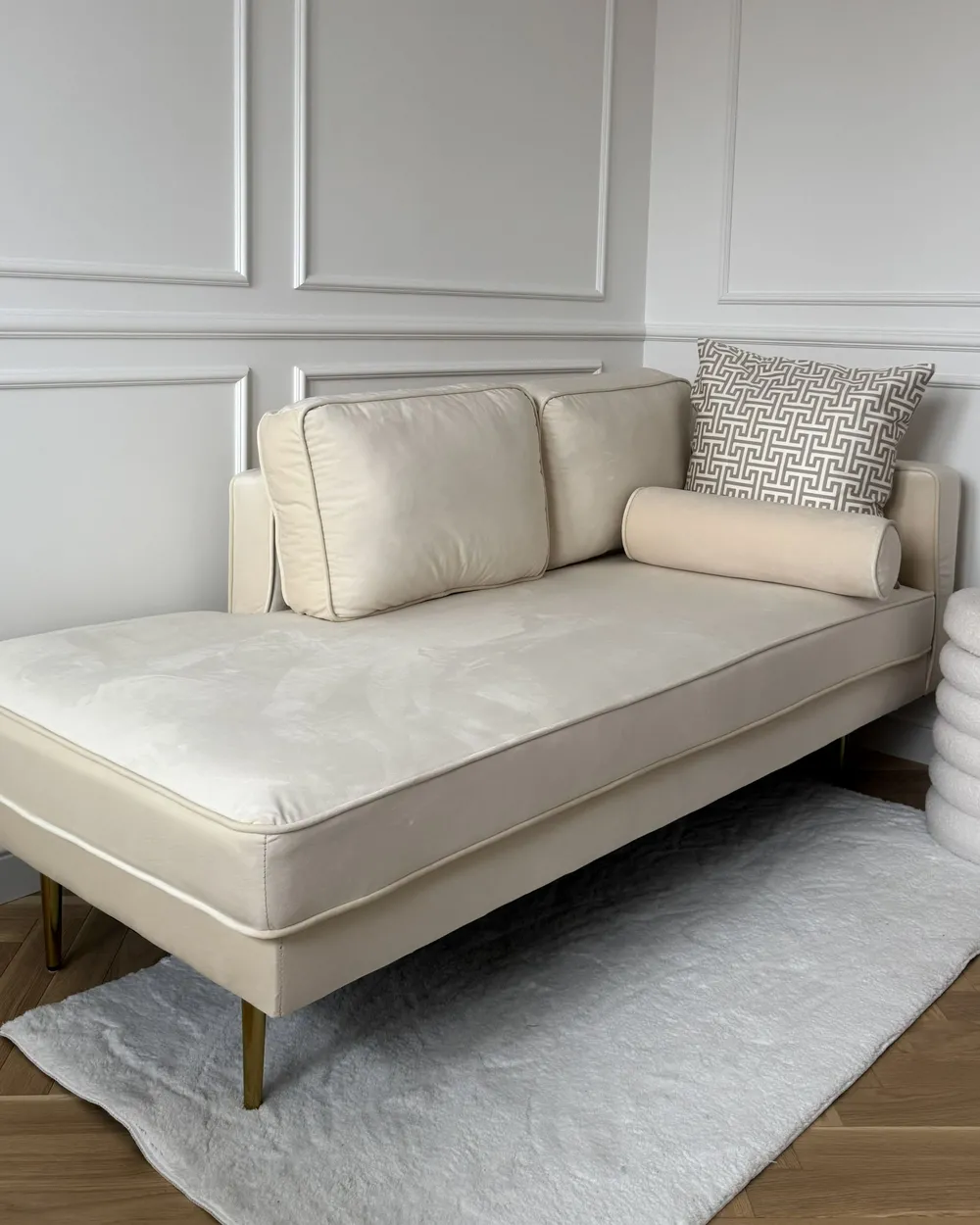 Chaise longue versione destra VANVEY Velluto a coste Blu