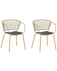 Set of 2 Dining Chairs RIGBY Metal Gold_775523